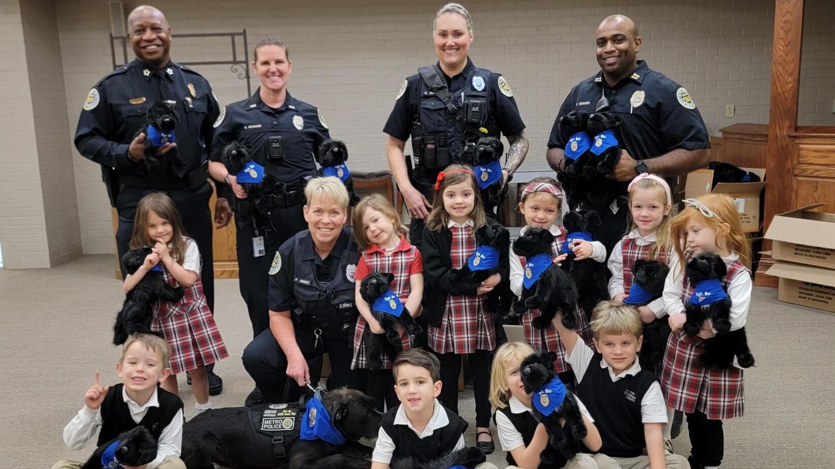 All Covenant students receive stuffed animal of therapy dog